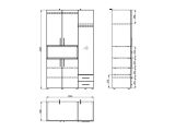Guardaroba 3 Ante Beige Marrone Rovere Nodi Appendiabiti 2 Cassetti 134.5x56 cm, 6 Ripiani - Pianezze