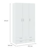 Guardaroba 3 ante bianco 110x214h cm - Randazzo