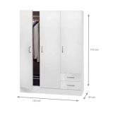 Guardaroba 3 ante bianco 120x170h cm - Anci