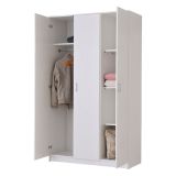 Guardaroba 3 Ante Bianco Appendiabiti 4 Ripiani 120x52 cm, 3 Ante - Licodia