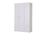 Guardaroba 3 Ante Bianco Appendiabiti 4 Ripiani 120x52 cm, 3 Ante - Licodia