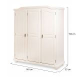 Guardaroba 3 ante- Bianco Appendiabiti 4 Ripiani 150x180h cm, Apertura Battente - Calosso