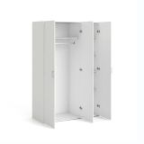 Guardaroba 3 Ante Bianco Appendiabiti 5 Ripiani 115x49 cm, Apertura Battente - Ruffano