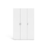 Guardaroba 3 Ante Bianco Appendiabiti 5 Ripiani 115x49 cm, Apertura Battente - Ruffano