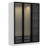 Guardaroba 3 Ante Bianco Appendiabiti 5 Ripiani 135x52 cm, 3 Ante - Gerrei