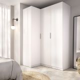 Guardaroba 3 Ante Bianco Appendiabiti Cassetti 95x142 cm, 6 Ripiani - Reeves