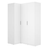 Guardaroba 3 Ante Bianco Appendiabiti Cassetti 95x142 cm, 6 Ripiani - Reeves