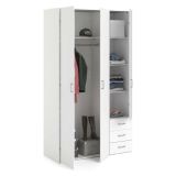 Guardaroba 3 ante- bianco con cassetti 115x200h cm - Aquilone