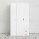 Guardaroba 3 ante- bianco con cassetti 115x200h cm - Aquilone