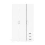 Guardaroba 3 ante- bianco con cassetti 115x200h cm - Aquilone