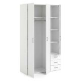 Guardaroba 3 ante- bianco con cassetti 115x200h cm - Aquilone
