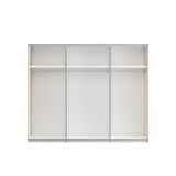 Guardaroba 3 Ante Bianco Crema Marrone Noce 3 Ripiani Appendiabiti 267x62 cm, Apertura Scorrevole - Sapa
