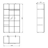 Guardaroba 3 Ante Bianco Crema Nero Appendiabiti 4 Ripiani 117x52 cm, 3 Ante - Ouarza