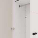 Guardaroba 3 Ante Bianco Crema Nero Appendiabiti 4 Ripiani 117x52 cm, 3 Ante - Ouarza