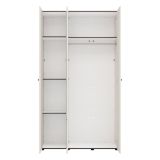 Guardaroba 3 Ante Bianco Crema Nero Appendiabiti 4 Ripiani 117x52 cm, 3 Ante - Ouarza