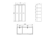 Guardaroba 3 Ante Bianco Grigio Cemento Appendiabiti 5 Ripiani 119x53 cm, 3 Ante - Lavagno