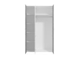 Guardaroba 3 Ante Bianco Grigio Cemento Appendiabiti 5 Ripiani 119x53 cm, 3 Ante - Lavagno
