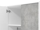 Guardaroba 3 Ante Bianco Grigio Cemento Appendiabiti 5 Ripiani 119x53 cm, 3 Ante - Lavagno