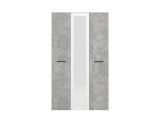 Guardaroba 3 Ante Bianco Grigio Cemento Appendiabiti 5 Ripiani 119x53 cm, 3 Ante - Lavagno