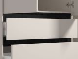 Guardaroba 3 Ante Bianco Nero 4 Ripiani 3 Cassetti 138x55 cm, Appendiabiti - Ilbonoo