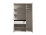 Guardaroba 3 Ante Bianco Nero 5 Ripiani un Cassetto 138x54.5 cm, Appendiabiti - Ilbono