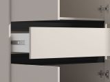 Guardaroba 3 Ante Bianco Nero 5 Ripiani un Cassetto 138x54.5 cm, Appendiabiti - Ilbono