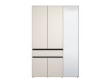 Guardaroba 3 Ante Bianco Nero 5 Ripiani un Cassetto 138x54.5 cm, Appendiabiti - Ilbono