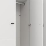 Guardaroba 3 Ante Bianco Opaco Marrone Rovere Nodi Appendiabiti 4 Ripiani 117x52 cm, 3 Ante - Ronco