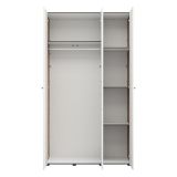 Guardaroba 3 Ante Bianco Opaco Marrone Rovere Nodi Appendiabiti 4 Ripiani 117x52 cm, 3 Ante - Ronco