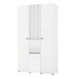 Guardaroba 3 Ante Bianco Opaco Nero Appendiabiti 4 Ripiani 117x52 cm, 3 Ante - Ouarza