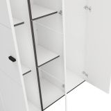 Guardaroba 3 Ante Bianco Opaco Nero Appendiabiti 4 Ripiani 117x52 cm, 3 Ante - Ouarza