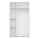 Guardaroba 3 Ante Bianco Opaco Nero Appendiabiti 4 Ripiani 117x52 cm, 3 Ante - Ouarza