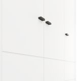 Guardaroba 3 Ante Bianco Opaco Nero Appendiabiti 4 Ripiani 117x52 cm, 3 Ante - Ronco