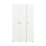Guardaroba 3 Ante Bianco Opaco Nero Appendiabiti 4 Ripiani 117x52 cm, 3 Ante - Ronco
