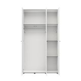 Guardaroba 3 Ante Bianco Opaco Nero Appendiabiti 4 Ripiani 117x52 cm, 3 Ante - Ronco