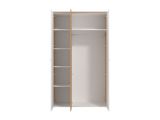 Guardaroba 3 Ante Bianco Rovere Nodi Marrone Appendiabiti 5 Ripiani 119x53 cm, 7 Vani - Lavagno