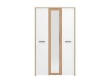 Guardaroba 3 Ante Bianco Rovere Nodi Marrone Appendiabiti 5 Ripiani 119x53 cm, 7 Vani - Lavagno