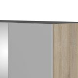 Guardaroba 3 ante Carina, Mobile camera da letto, Cabina armadio portabiti, Armadio appendiabiti, 147x60 h219 cm, Quercia e Bianco