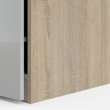 Guardaroba 3 ante Carina, Mobile camera da letto, Cabina armadio portabiti, Armadio appendiabiti, 147x60 h219 cm, Quercia e Bianco