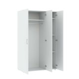 Guardaroba 3 ante Dublino, Mobile camera da letto, Cabina armadio portabiti, Armadio appendiabiti, 111x52 h179 cm, Bianco
