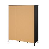 Guardaroba 3 ante Helise, Mobile camera da letto, Cabina armadio portabiti, Armadio appendiabiti, 58x150 h199 cm, Nero