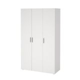 Guardaroba 3 ante Isabelle, Mobile camera da letto, Cabina armadio portabiti, Armadio appendiabiti, 118x50 h201 cm, Bianco