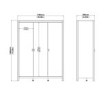Guardaroba 3 ante Justina, Mobile camera da letto, Cabina armadio portabiti, Armadio appendiabiti, 58x150 h199 cm, Bianco