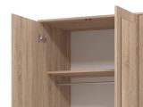 Guardaroba 3 Ante Marrone Quercia Bianco Appendiabiti 2 Cassetti 120x52 cm, 4 Ripiani - Crati