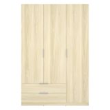 Guardaroba 3 Ante Marrone Rovere Appendiabiti 2 Cassetti 51x137 cm, 3 Ripiani - Mayos