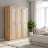 Guardaroba 3 ante- Marrone Rovere Appendiabiti 4 Ripiani 140x190h cm, 3 Ante - Tubre