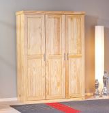Guardaroba 3 ante- Marrone Rovere Appendiabiti 4 Ripiani 140x190h cm, 3 Ante - Tubre
