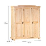 Guardaroba 3 ante- Marrone Rovere Appendiabiti 4 Ripiani 150x180h cm, 3 Ante - Calosso