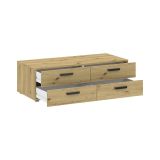 Guardaroba 3 Ante Marrone Rovere Nodi Bianco Appendiabiti 4 Cassetti 111x52 cm, 4 Ripiani - Randazzo