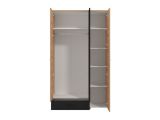 Guardaroba 3 Ante Marrone Rovere Nodi Nero Appendiabiti un Cassetto 119x53 cm, 5 Ripiani - Lavagnoo